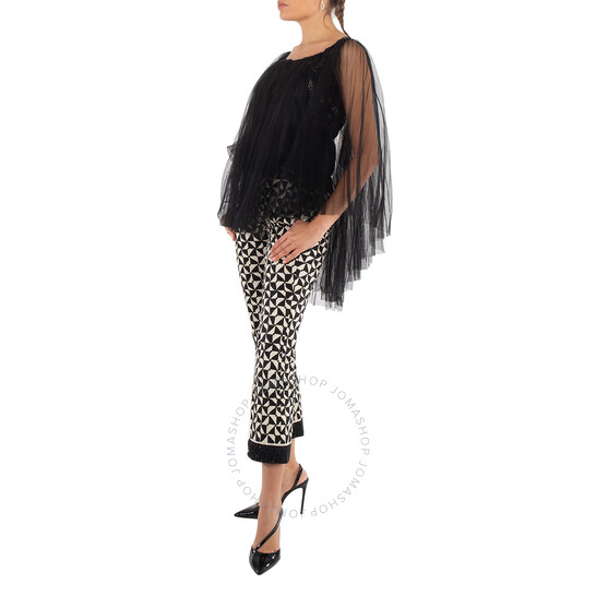 Alexander Wang Lace-Embroidered Charmeuse Tunic Top, Brand
