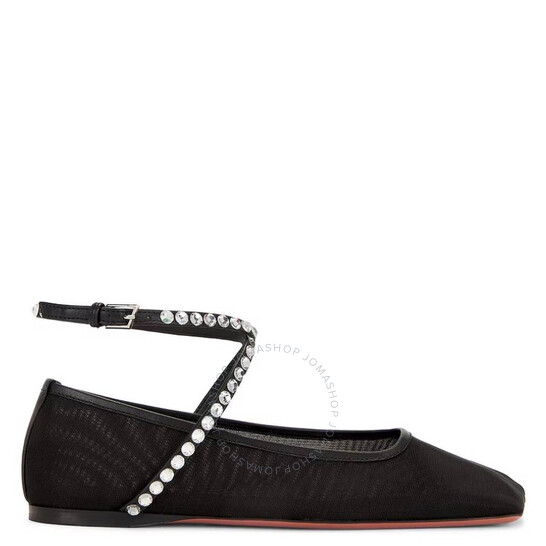 Amina Muaddi | Begum sling crystal embellished black pvc