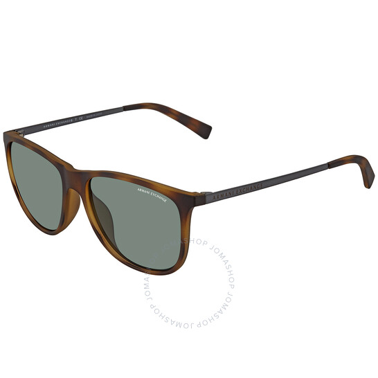 Armani Exchange Grey Green Square Men's Sunglasses AX4047SF