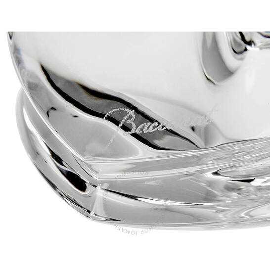 B Baccarat バカラ 天使 ANGEL PRESENTING HEART Baccarat France Clear Crystal Heart Paperweight Etched Best