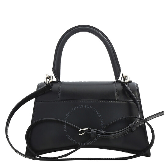 Balenciaga Black Leather Small Hourglass Box Top Handle Bag