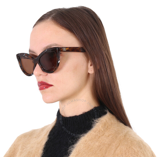 サングラス BALENCIAGA Woman Sunglasses Brown BB0320S 002 Balenciaga Brown Cat Eye Ladies Sunglasses BB0217S-002 57