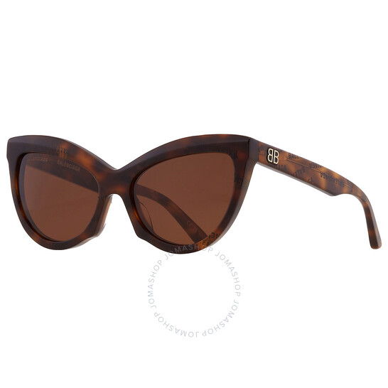 Balenciaga Brown Cat Eye Ladies Sunglasses BB0217S-002 57
