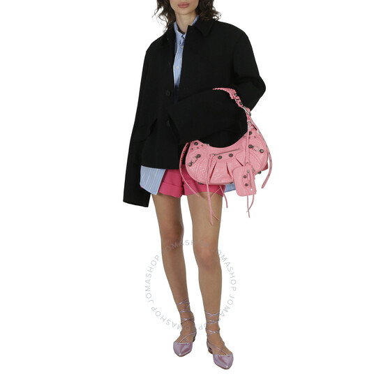 Balenciaga Crocodile Embossed Small Le Cagole Shoulder Bag