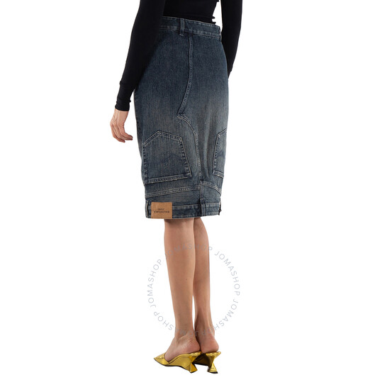 Balenciaga Deconstructed Midi Denim Skirt, Brand Size 36 (US