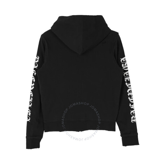 Balenciaga Distressed Logo Print Slim Fit Hoodie, Size Small