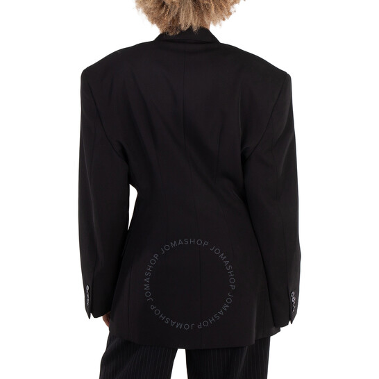 Balenciaga Double-Breasted Cinched Wool Blazer, Brand Size