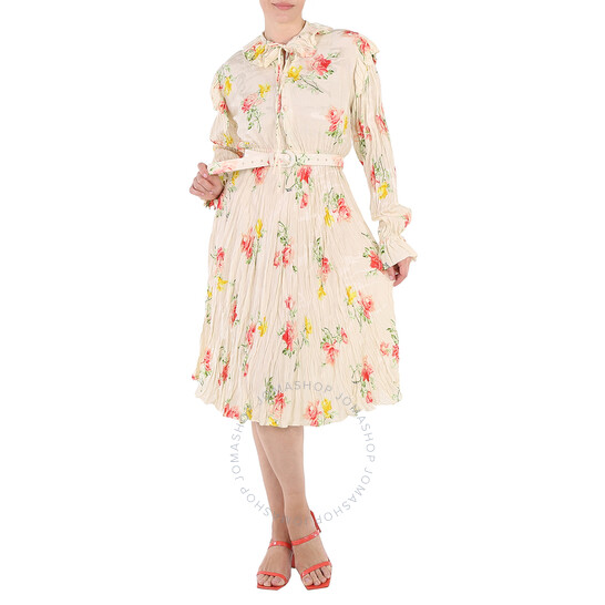 Balenciaga Dress In Floral Patterned Silk, Brand Size 34 (US