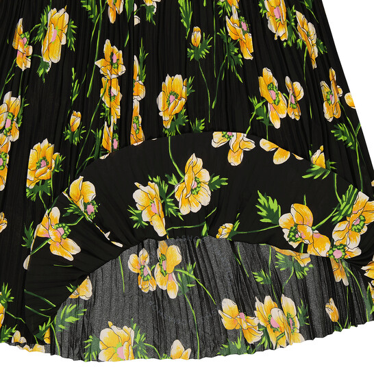 Balenciaga Floral Pleated Midi Skirt, Brand Size 36 (US Size