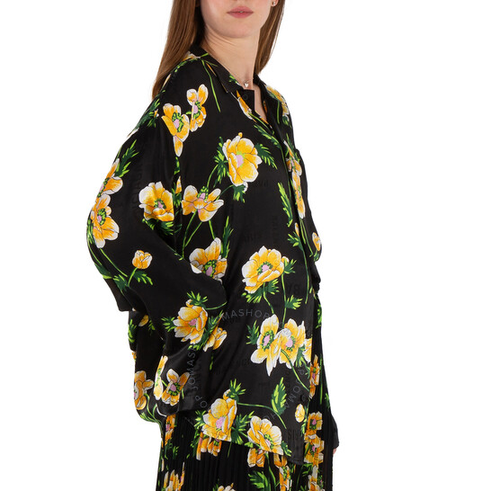 Balenciaga Floral-Print Shirt, Brand Size 36 (US Size 2