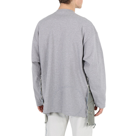 Balenciaga Heather Grey Illusion Oversized Mixed Media T