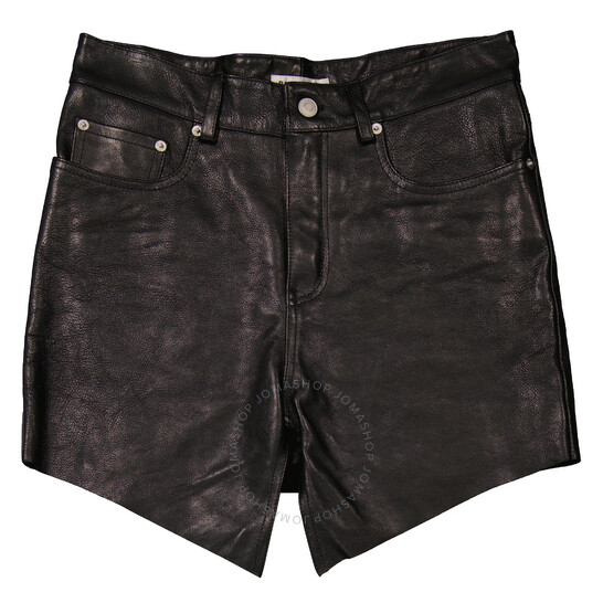 Balenciaga Ladies Black Cut-Up Leather Mini Skirt, Brand
