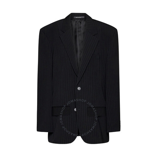Balenciaga Ladies Black / White Oversized Sb Jacket, Size