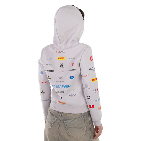 Balenciaga Business English Zip Up Hoodie フーディー Balenciaga Ladies Business English Zip-Up Hoodie, Size Small