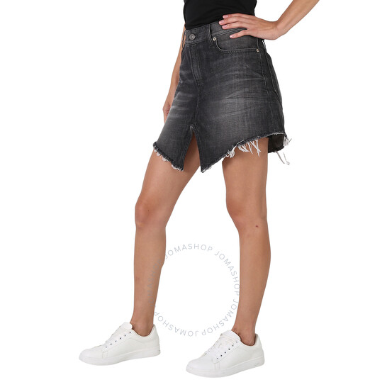 Balenciaga Ladies Cotton Denim Cut-Up Mini Skirt, Brand Size