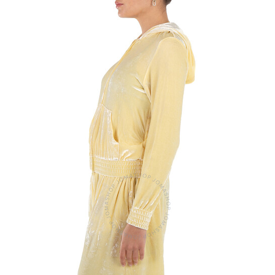 ジャケット BALENCIAGA Women Sweater 753474 TOVO3 9020 Yellow Balenciaga Ladies Cream BB Paris Zip-Up Hoodie, Size X-Small