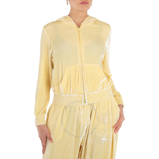 ジャケット BALENCIAGA Women Sweater 753474 TOVO3 9020 Yellow Balenciaga Ladies Cream BB Paris Zip-Up Hoodie, Size X-Small