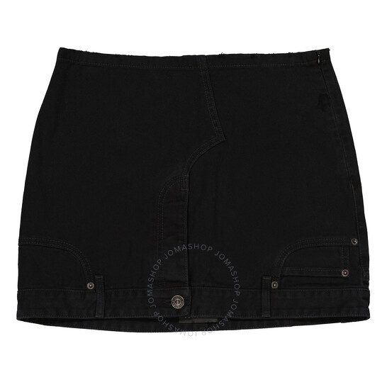 Balenciaga Ladies Peach Pitch Black Upside-Down Denim