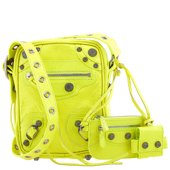 Balenciaga Le Cagole Men Crossbody Bag In Fluo Yellow 719065