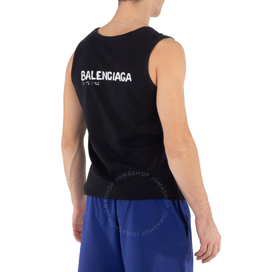 セール!!BALENCIAGA★697880 Balenciaga Logo Print Loose Tank Top, Size X-Small 697880