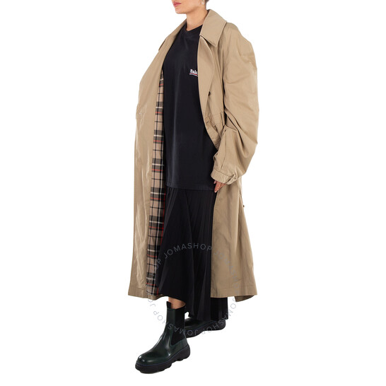 アウターその他 BALENCIAGA Woman Trench coat Beige 769012TBP01 9799 Balenciaga Long Sleeves Cotton Deconstructed Trench Coat