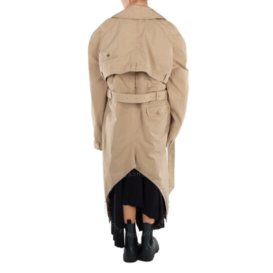 Balenciaga Long Sleeves Cotton Deconstructed Trench Coat