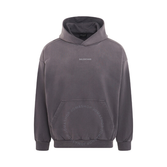 Balenciaga Men's Faded Purple / Grey Back Medium Fit Hoodie