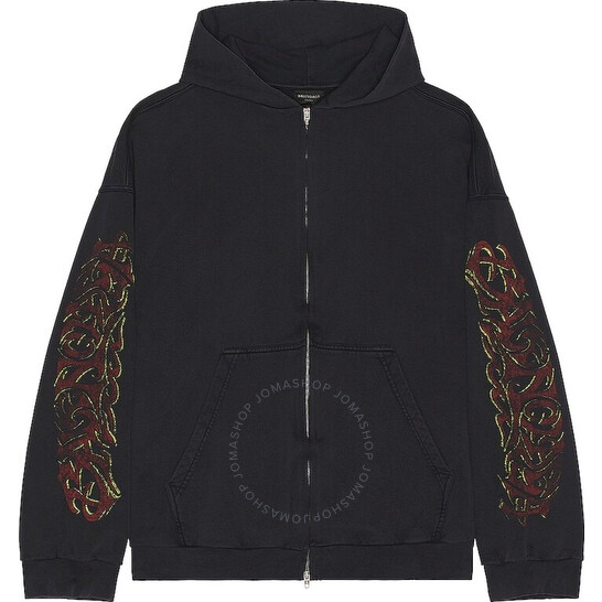 セール!!BALENCIAGA★770939 Balenciaga Men's Offshore Medium Zip-Up Hoodie, Size Small