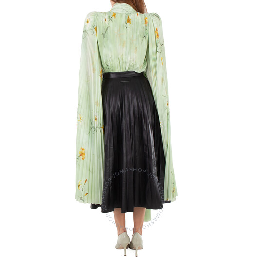 Balenciaga Scarf Pleated Blouse, Brand Size 34 (US Size 0