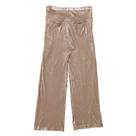 パンツ BALENCIAGA PANTS (720226TNQ13 9799) Balenciaga Velvet Stretch Wide-Leg Trousers In Desert Beige