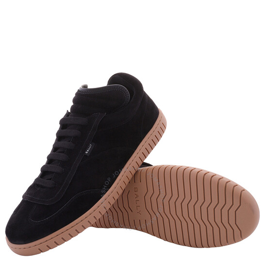 Bally Men's Black Calf Suede Parrel Sneakers, Brand Size