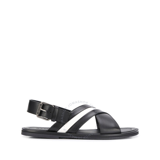 BALLY｜SLIPPERS (JAMILO (60266824044-F008) / 6238057) Bally Men's Black Jamilo Crossover-Straps Leather Sandals