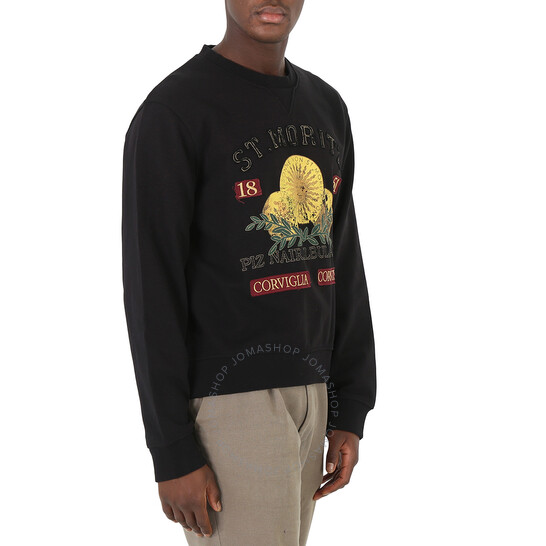 【関税込み】Bally ブラック St. Moritz スウェットシャツ Bally Men's Black St. Moritz Graphic Print Cotton Sweatshirt