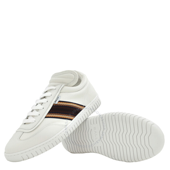 Bally Men's Parrel Ribbon White Leather Low-Top Player