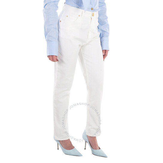 BALMAIN ハイウエストスリムフィットシンス CF1MG007DB69 0FA Balmain High Waist Slim Fit Jeans, Brand Size 44 (US Size 12