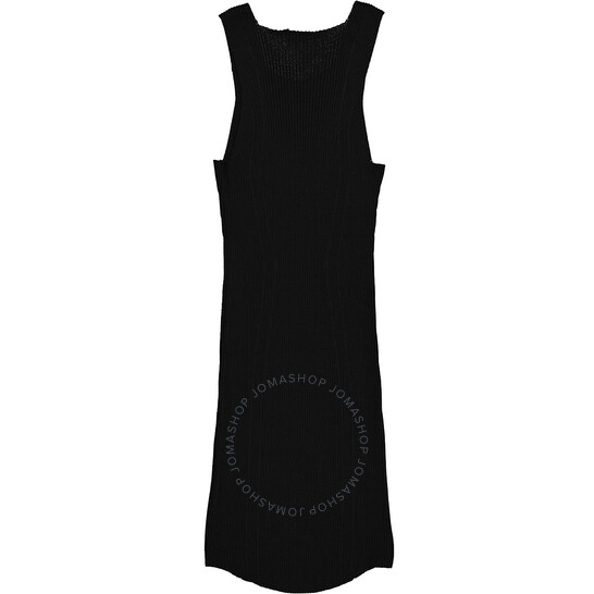 Balmain Ladies Black Crystal Embellished Ribbed Body-con