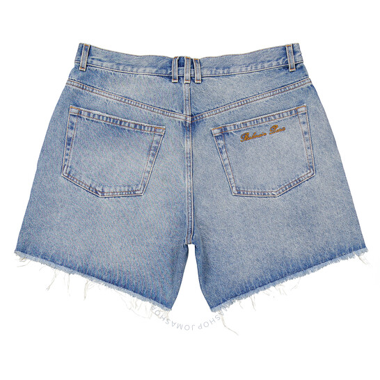 パンツ Balmain Mid-Rise Frayed Denim Shorts Balmain mid-rise Frayed Denim Shorts | Blue | FARFETCH OM