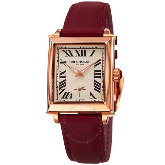 人気商品！Bruno Magli Valentina Women's Leather Watch Bruno Magli Valentina 1064 Rectangular Rose-Gold Tone
