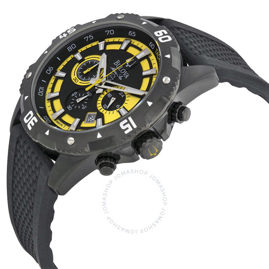 BULOVA マリンスター　98B176 Bulova Marine Star Black Dial Black Rubber Chronograph Men's