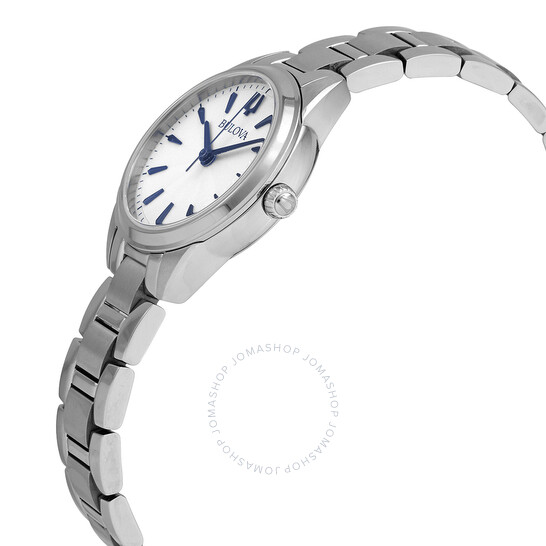 BULOVA ♦ 96L285 Sutton Quartz Silver Dial Ladies Watch Bulova Sutton Women's Quartz Blue Accents Silver-Tone Dial
