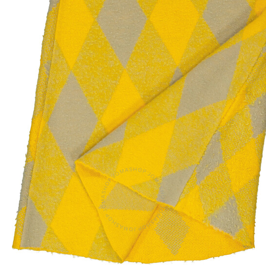Burberry Argyle Knee Length Wool Skirt, Size Medium 8077691