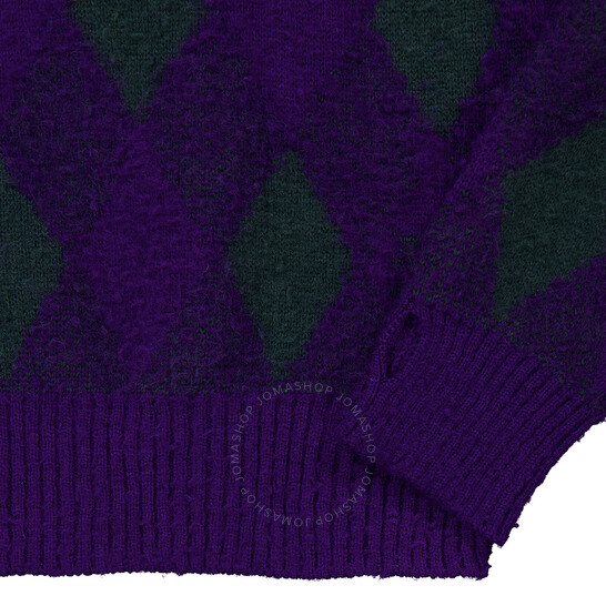 Burberry Argyle-Knit Long Sleeve Cropped Jumper, Size XX