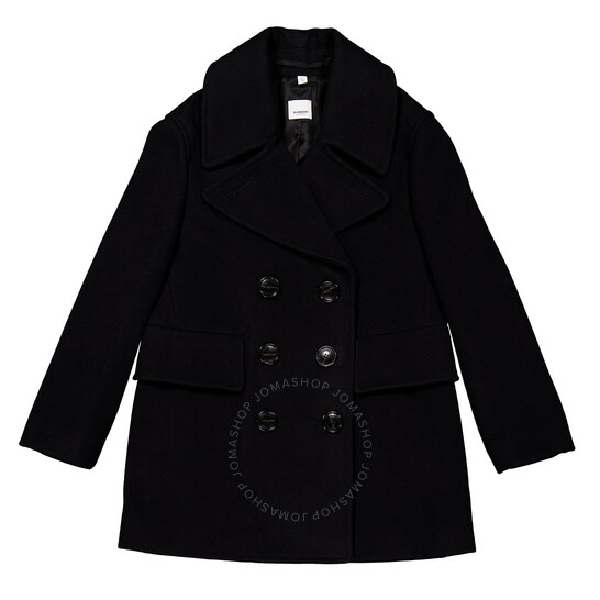 Burberry Ashwater Long-Sleeved Wool Peacoat, Brand Size 4