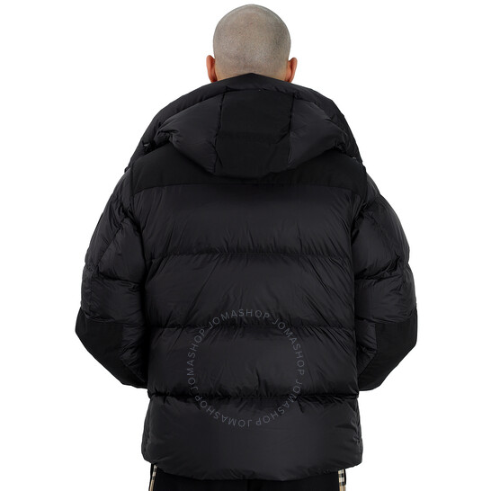 Burberry Black Detachable Sleeve Hooded Puffer Jacket, Size