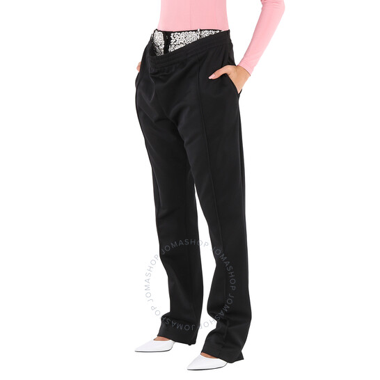Burberry Black Double-Waist Jersey Crystal Detail Trackpants