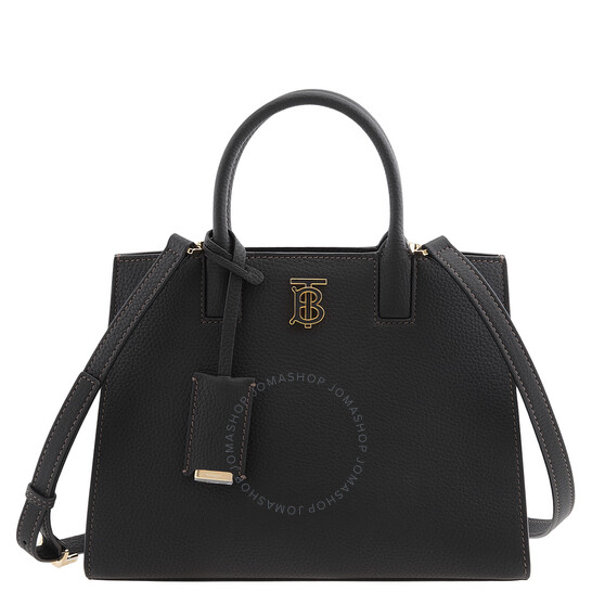 BURBERRY|TOTEBAGS (Frances Handbag (8072511)) Burberry Black Frances TB Plaque Tote Bag 8072511
