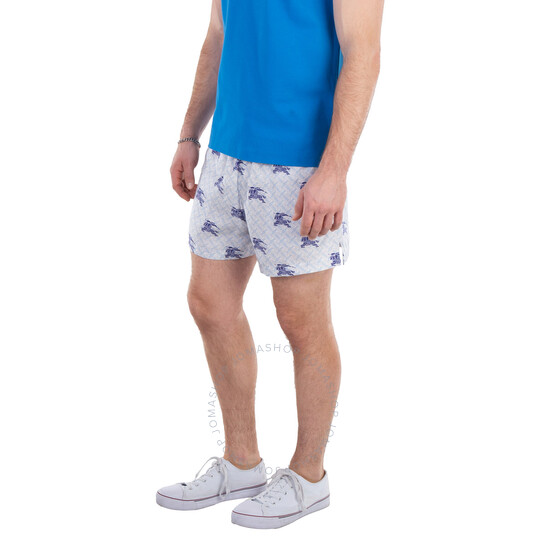 Burberry Brandon Ekd Tb-Monogram Silk Shorts, Size Small