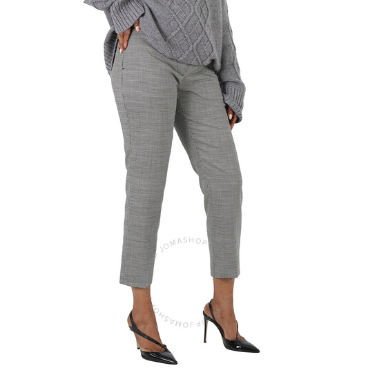 Burberry Check Cropped Tailored Trousers, Brand Size 6 (US