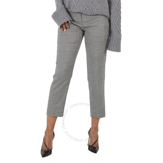 Burberry Check Cropped Tailored Trousers, Brand Size 6 (US