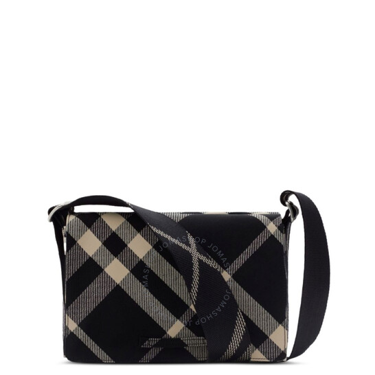 BURBERRY｜ (Check Trench Crossbody Bag (8092604)) Burberry Check Trench Cotton-Blend Crossbody Bag 8095015
